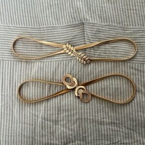 Elegant Gold Leaf and Infinity Stretchy Belt Set. NEW